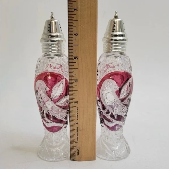 HOFBAUER GERMANY
BYRDES RUBY SALT AND PEPPER SHAKERS VINTAGE - Picture 2 of 5